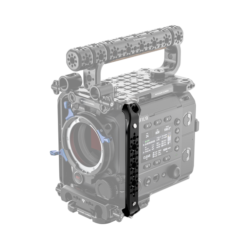 fujifilm eterna 55 front of camera body with wooden camera side rail