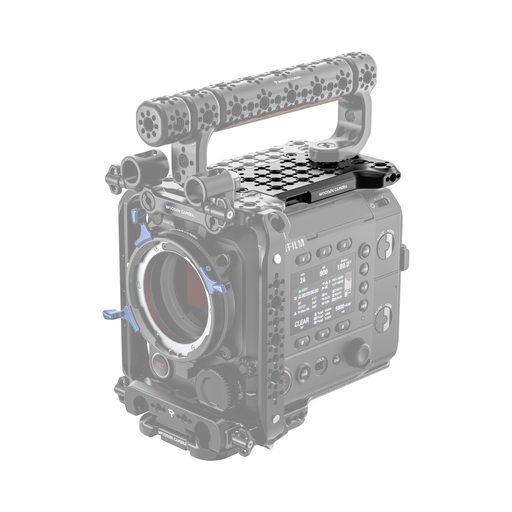 fujifilm eterna 55 front of camera body with wooden camera rear top plate extension